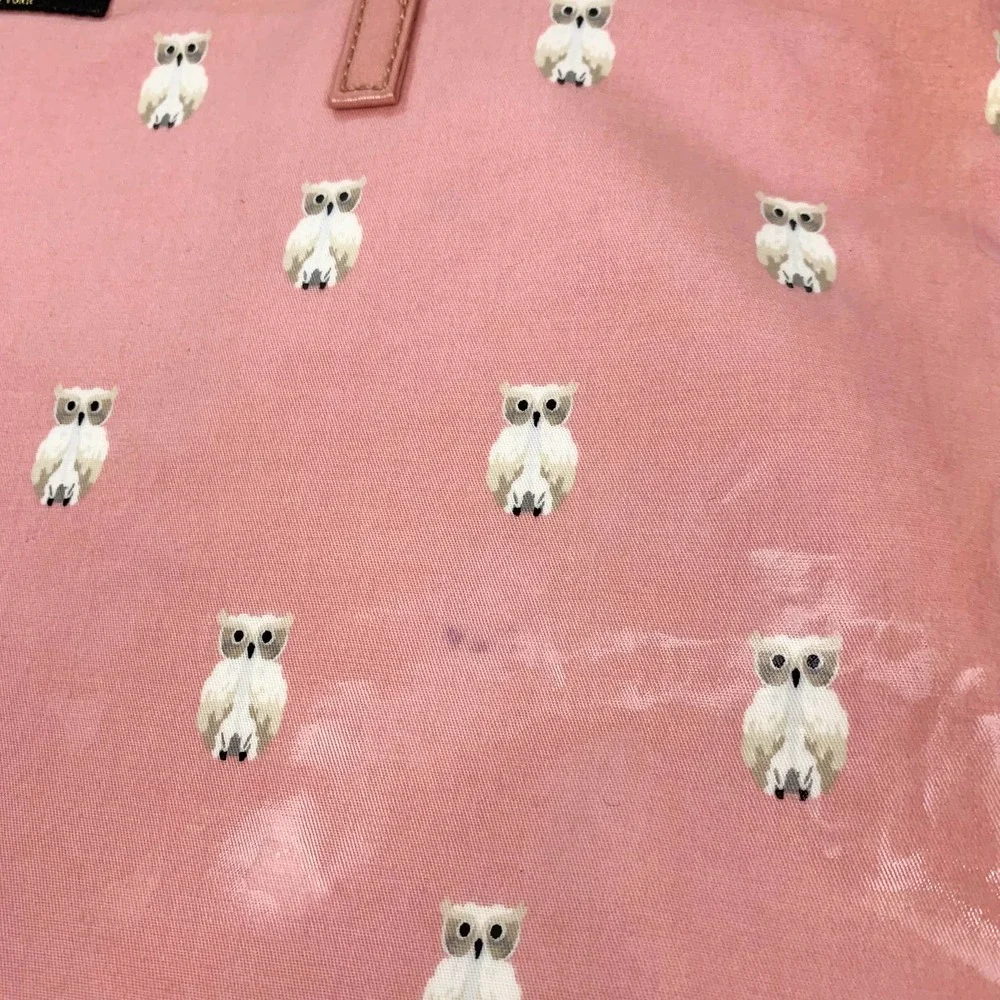 Kate Spade New York Daycation Bon Shopper Painterly Pink Owl Print Tote Bag - Picture 4 of 7